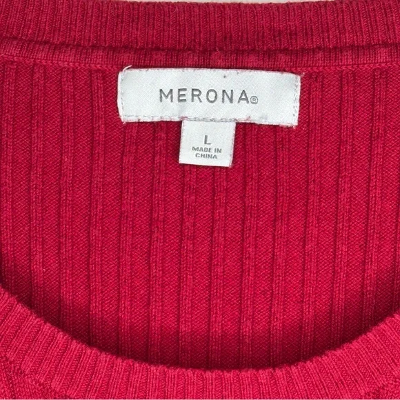 Women’s Ribbed Knit Rust Sweater Large - Picture 3 of 8